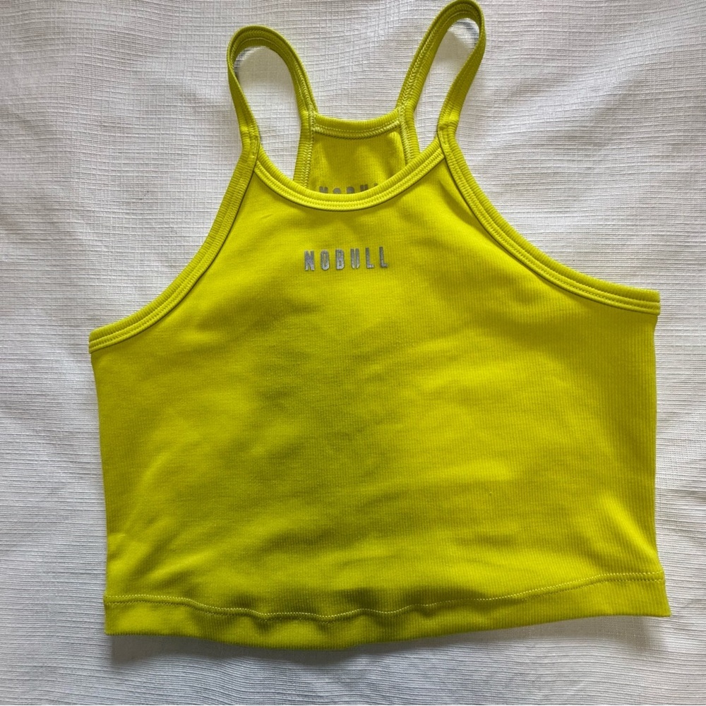 NOBULL Yellow Fitted Crop Tank Top